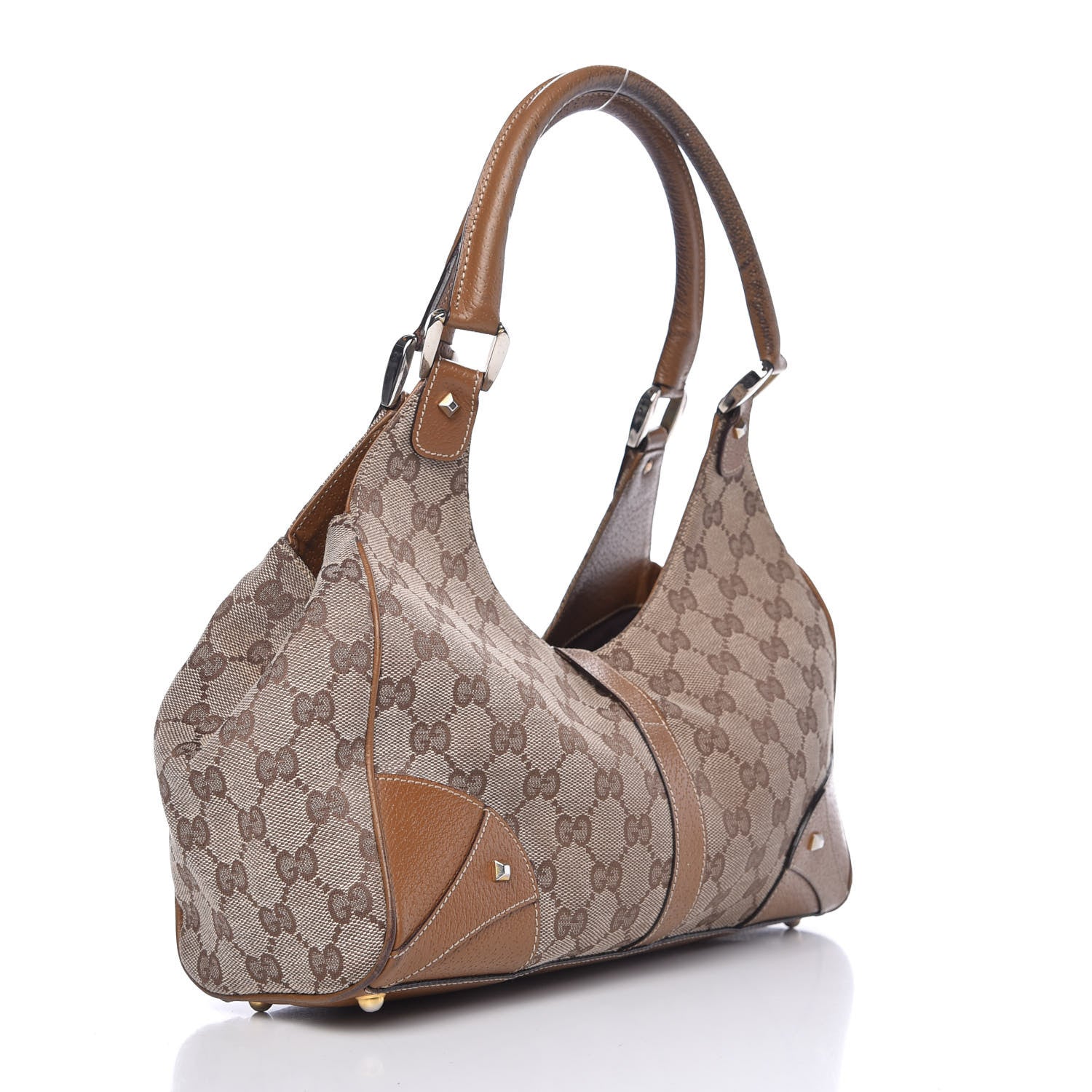 Gucci Monogram Calfskin Large Bardot Shoulder Bag Brown 3 of 9