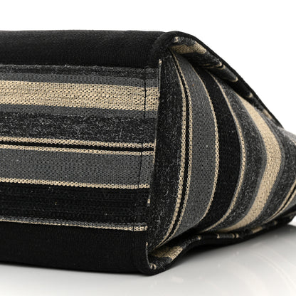 Chanel Striped Canvas Medium Deauville Tote Grey Black 10 of 14