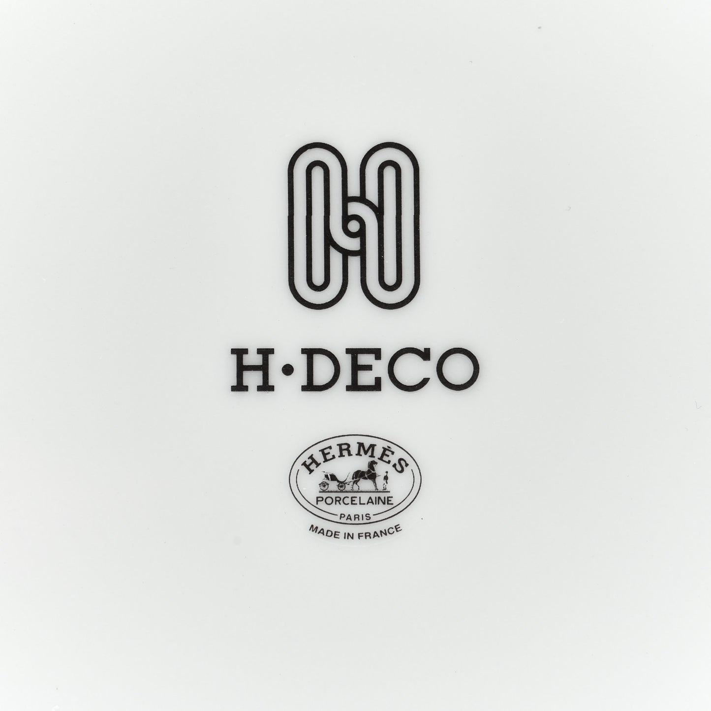 Porcelain H Deco Dinner Plate Set of 2 Black White