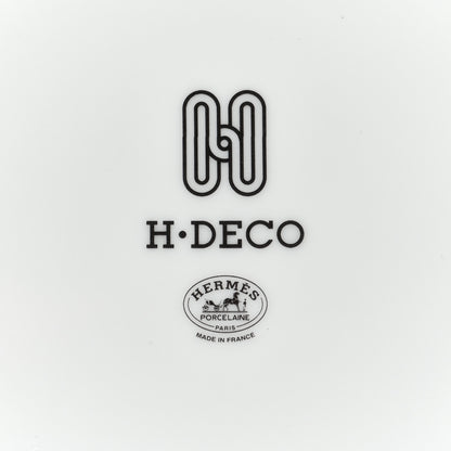 Hermes Porcelain H Deco Dinner Plate Set of 2 Black White 4 of 5