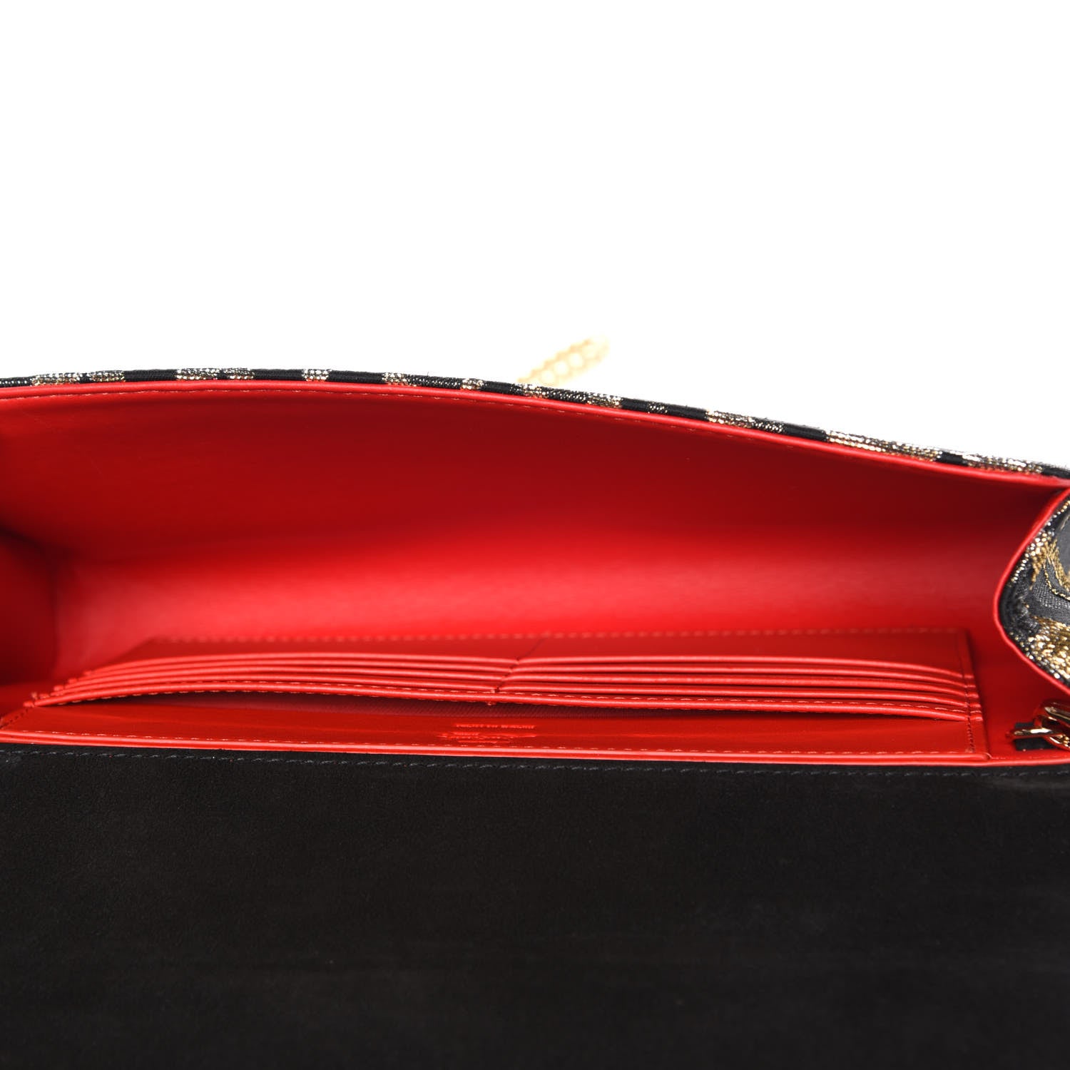 Christian Louboutin Metallic Fabric Leopard Print Vero Dodat Clutch 7 of 8