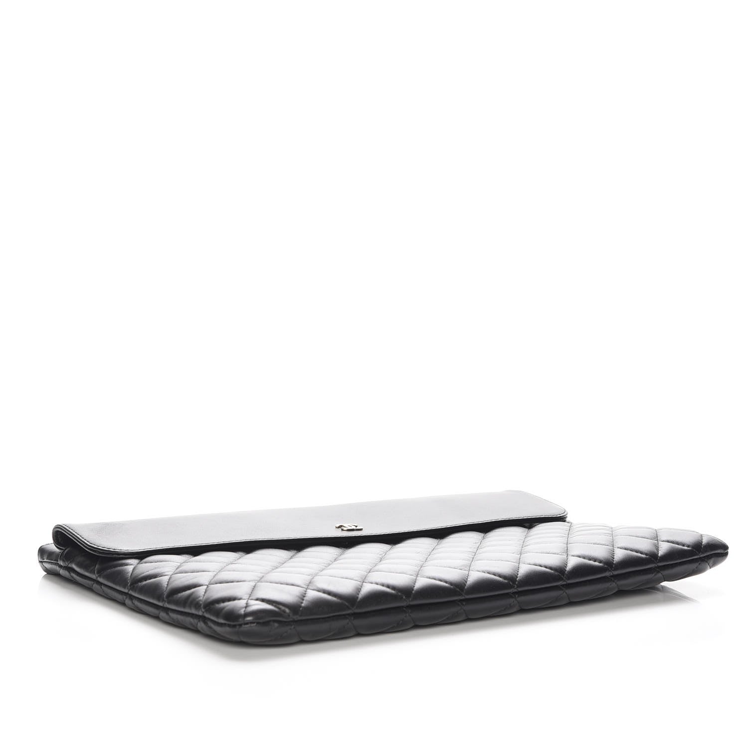 Chanel Lambskin Quilted Large Flap Cosmetic Case Black 4 of 7