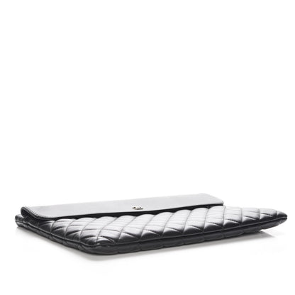 Chanel Lambskin Quilted Large Flap Cosmetic Case Black 4 of 7
