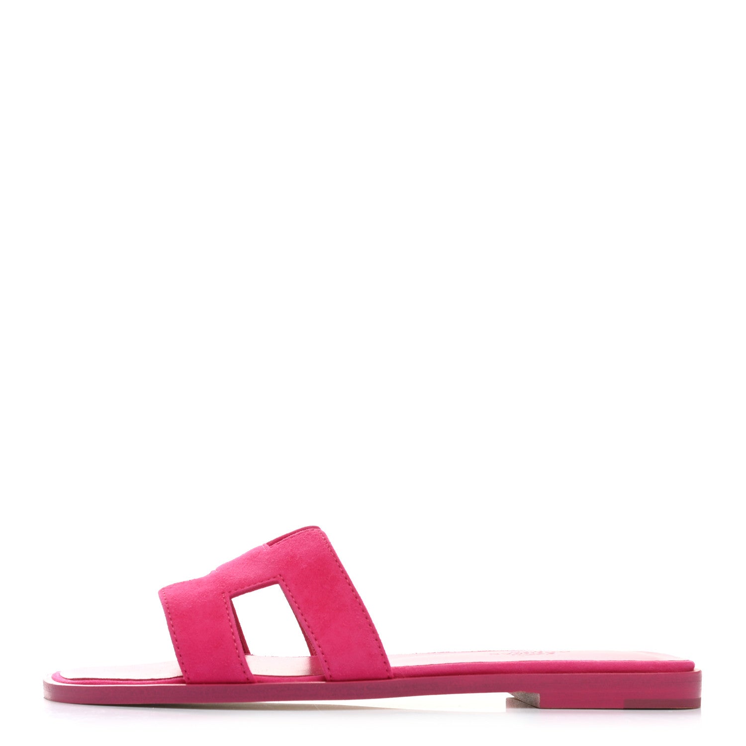 Hermes Suede Goatskin Oran Sandals 35.5 Rose Fuchsia 1 of 9