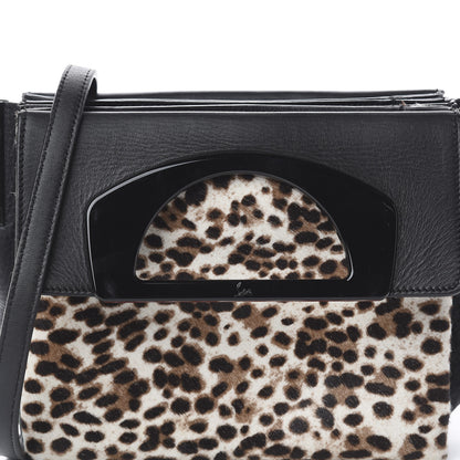 Christian Louboutin Calf Hair Leopard Print Passage Messenger Bag Black 8 of 8