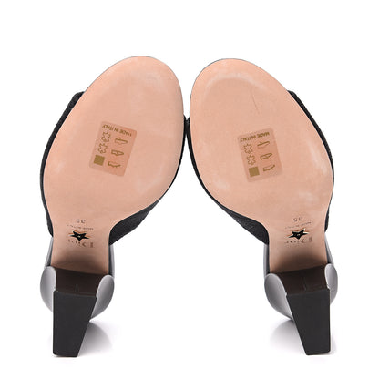 Christian Dior Cotton Embroidered Dway 85mm Slide Sandals 35 Black 8 of 10