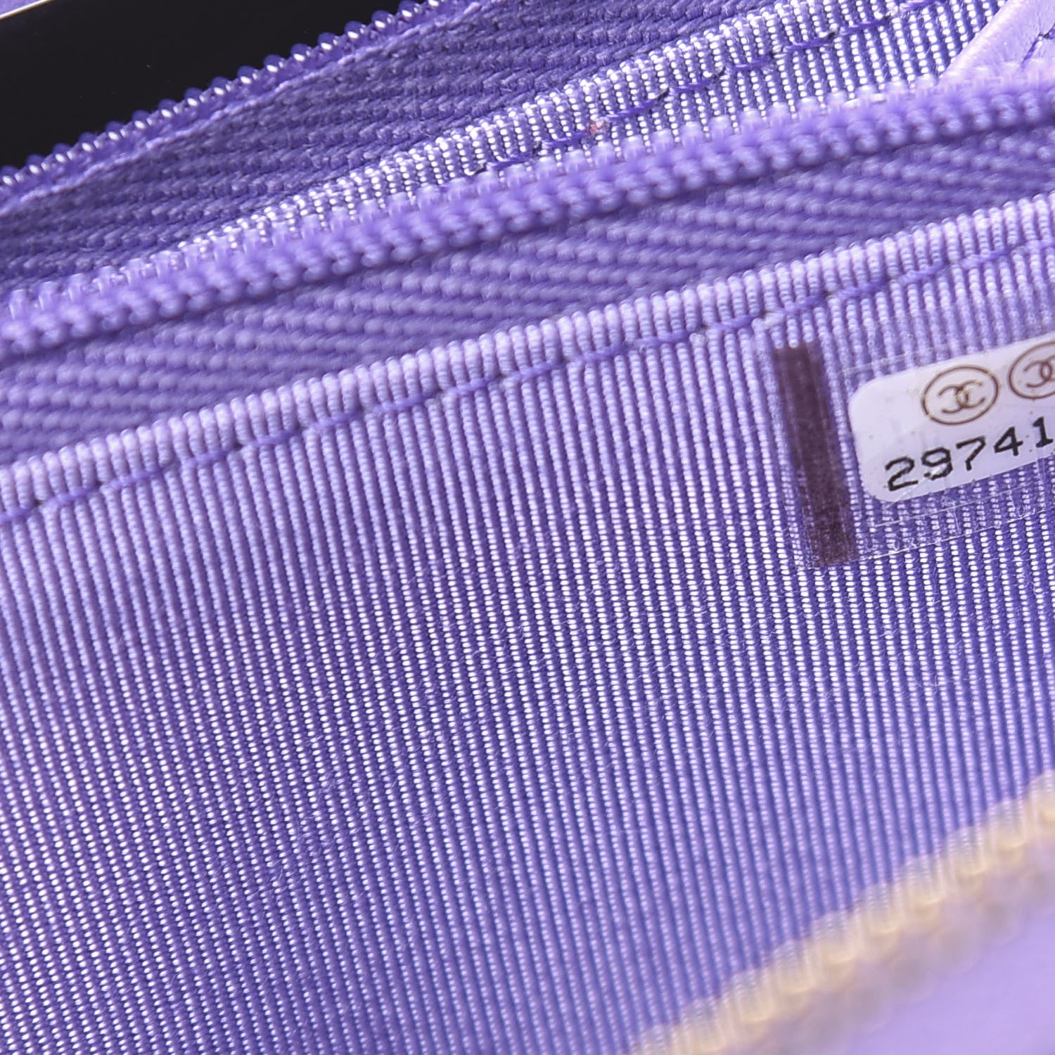 Chanel Caviar Quilted Large Gusset Zip Around Wallet Purple 7 of 8