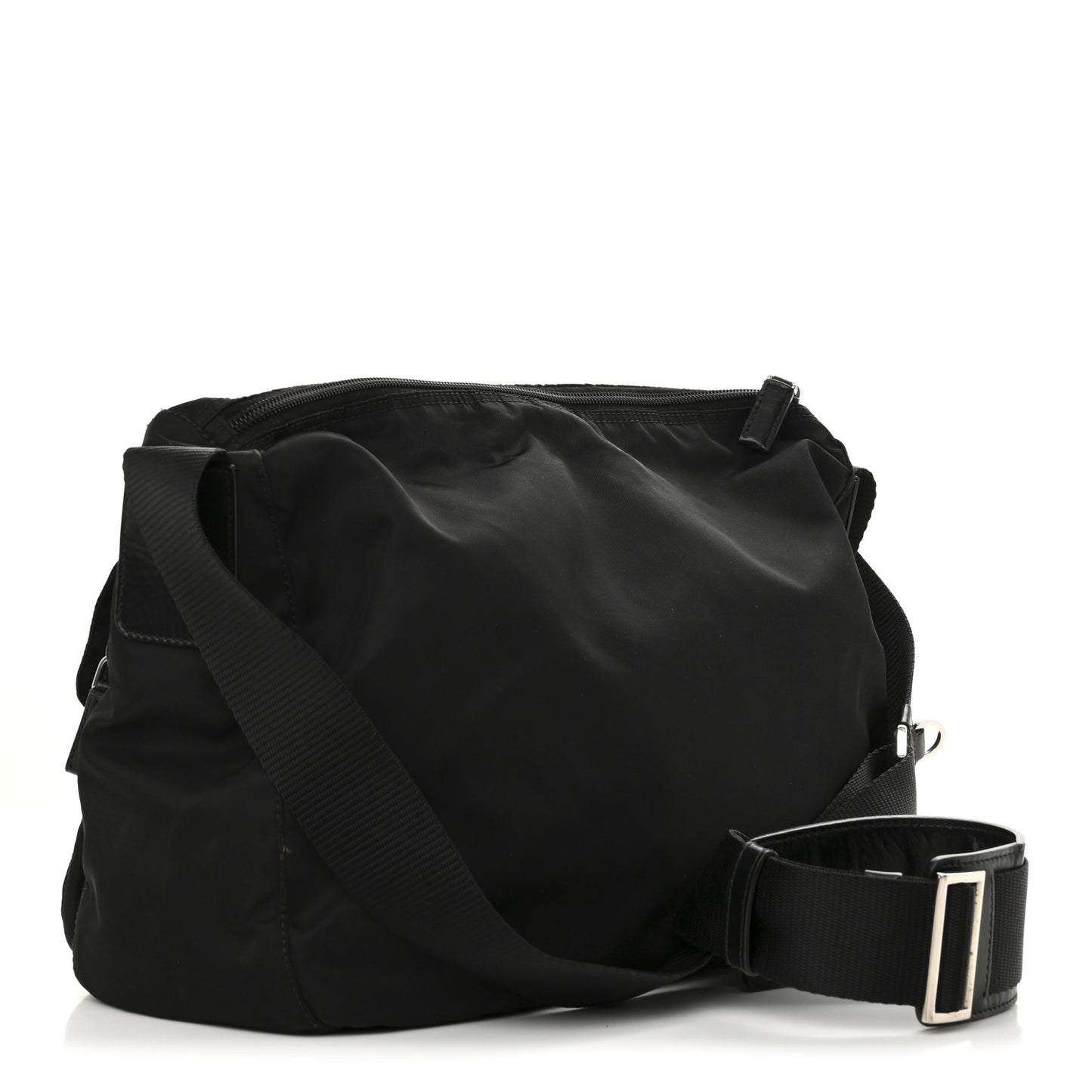 Tessuto Nylon Saffiano Vela Messenger Bag Black