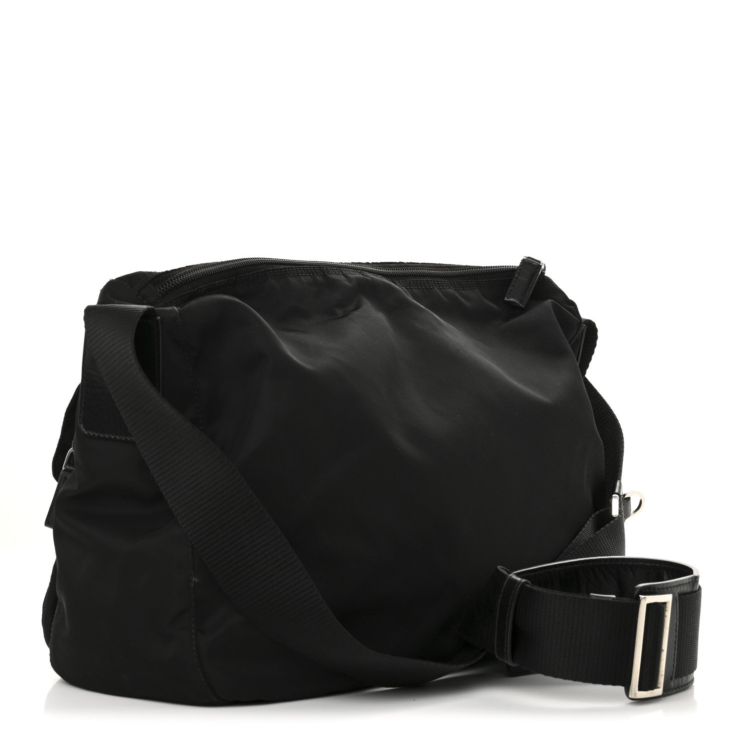 Prada Tessuto Nylon Saffiano Vela Messenger Bag Black 3 of 12