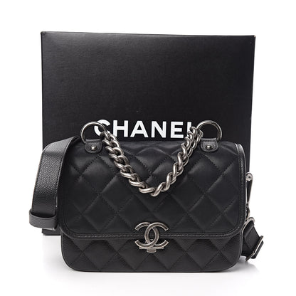 Chanel Caviar Iridescent Calfskin Quilted Small Daily Carry Messenger Black 12 of 12