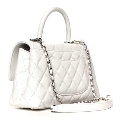 Chanel Caviar Quilted Mini Coco Handle Flap White 2 of 5