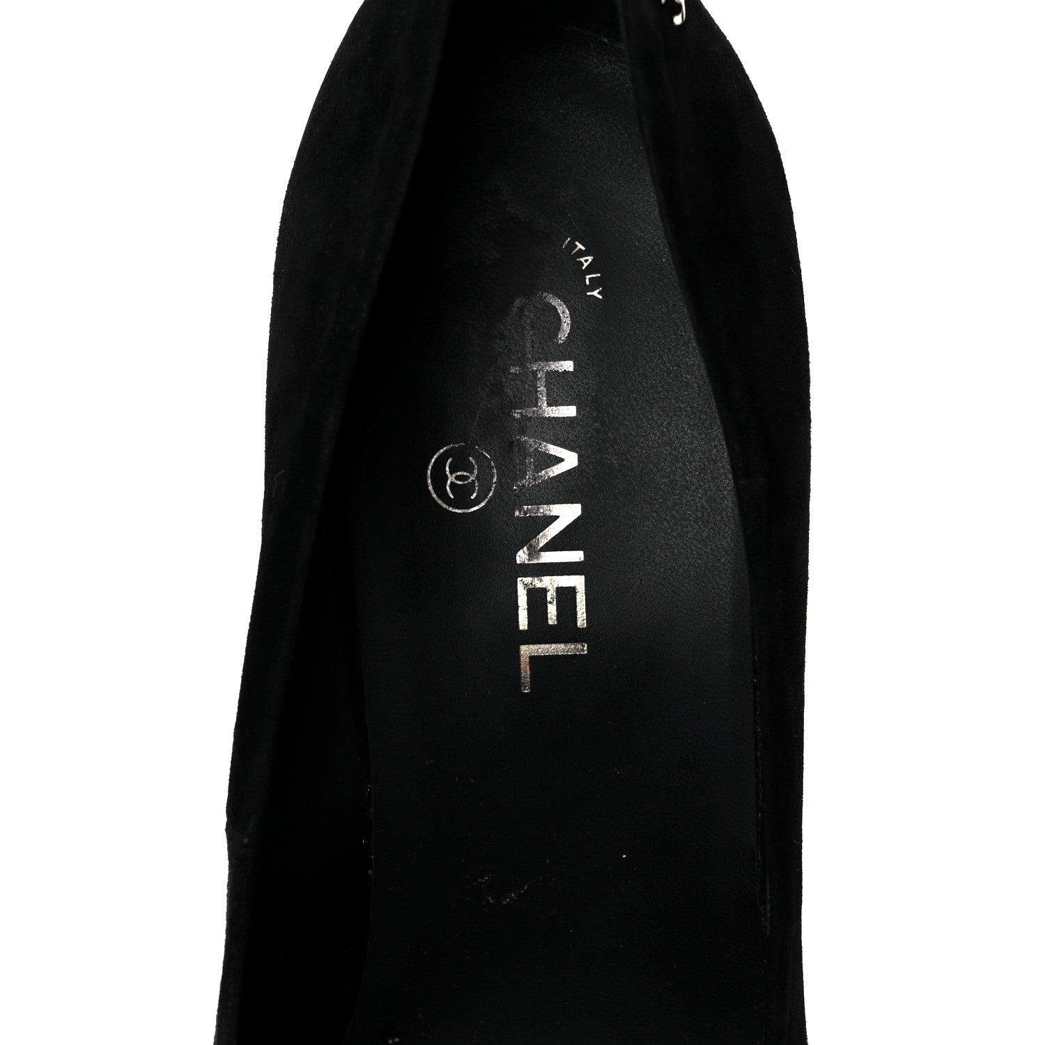 Chanel Suede Calfskin CC Pump 41 Black 6 of 8
