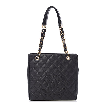 Chanel Caviar Quilted Petit Shopping Tote PST Black 1 of 10