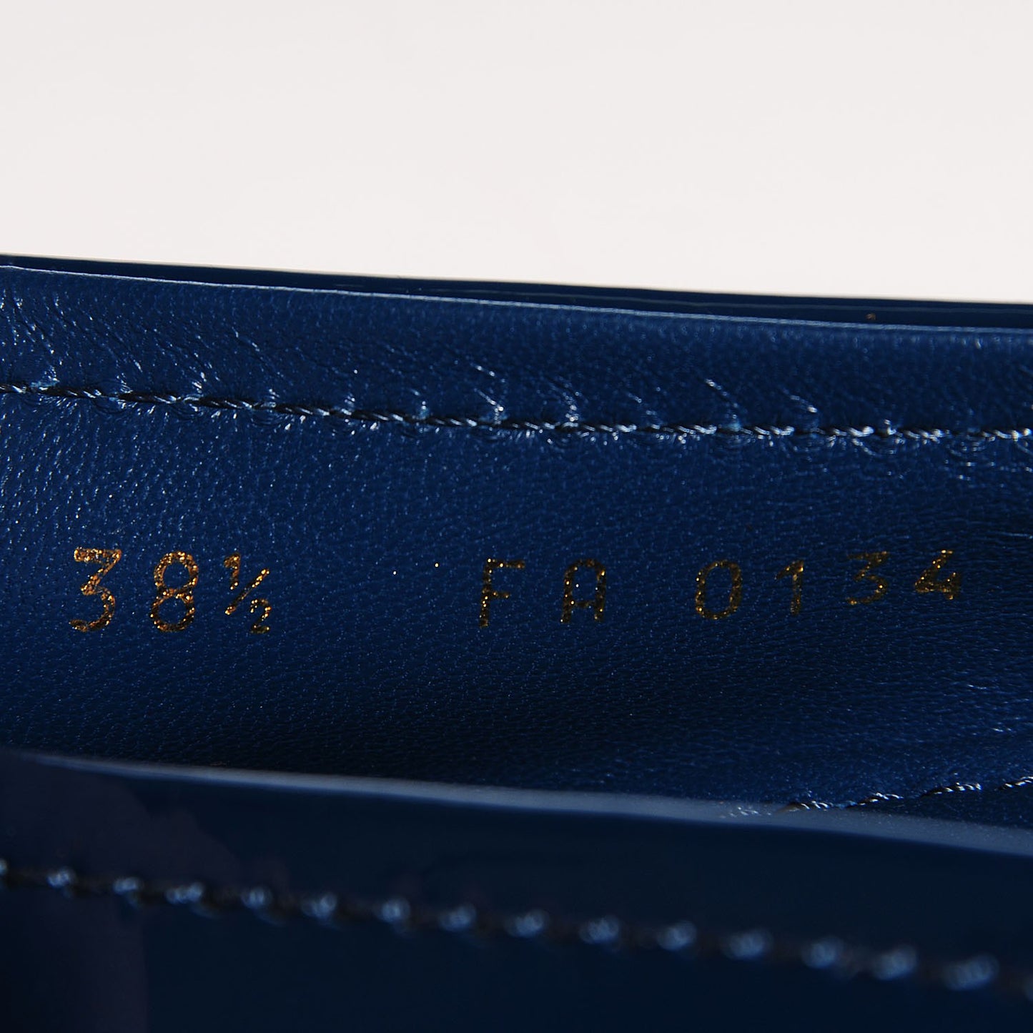 Patent Calfskin Oxford Ballerina Flats 38.5 Blue