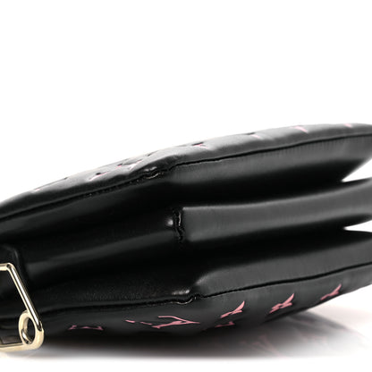 Louis Vuitton Lambskin Embossed Monogram LV Ski Coussin BB Black Rose 8 of 10