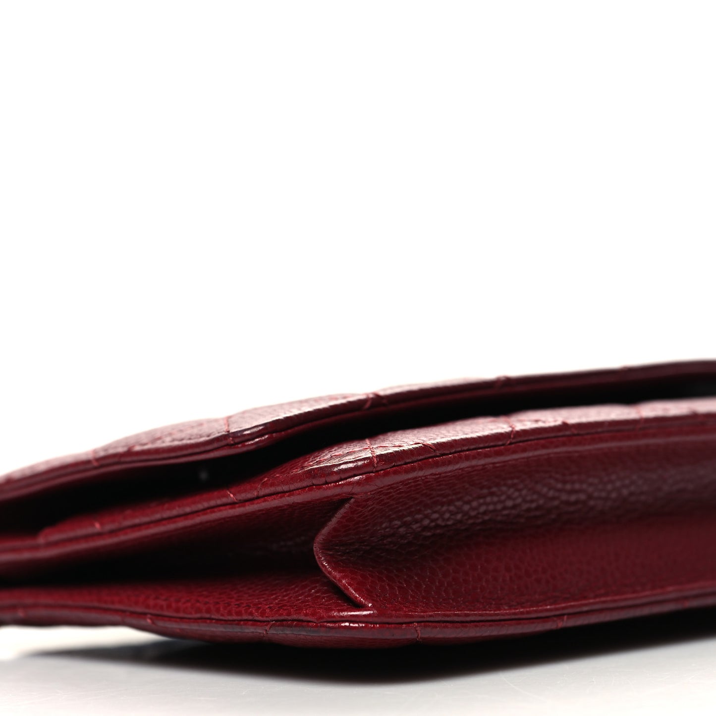 Caviar Quilted Wallet on Chain WOC Burgundy