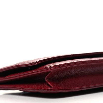 Chanel Caviar Quilted Wallet on Chain WOC Burgundy 10 of 11