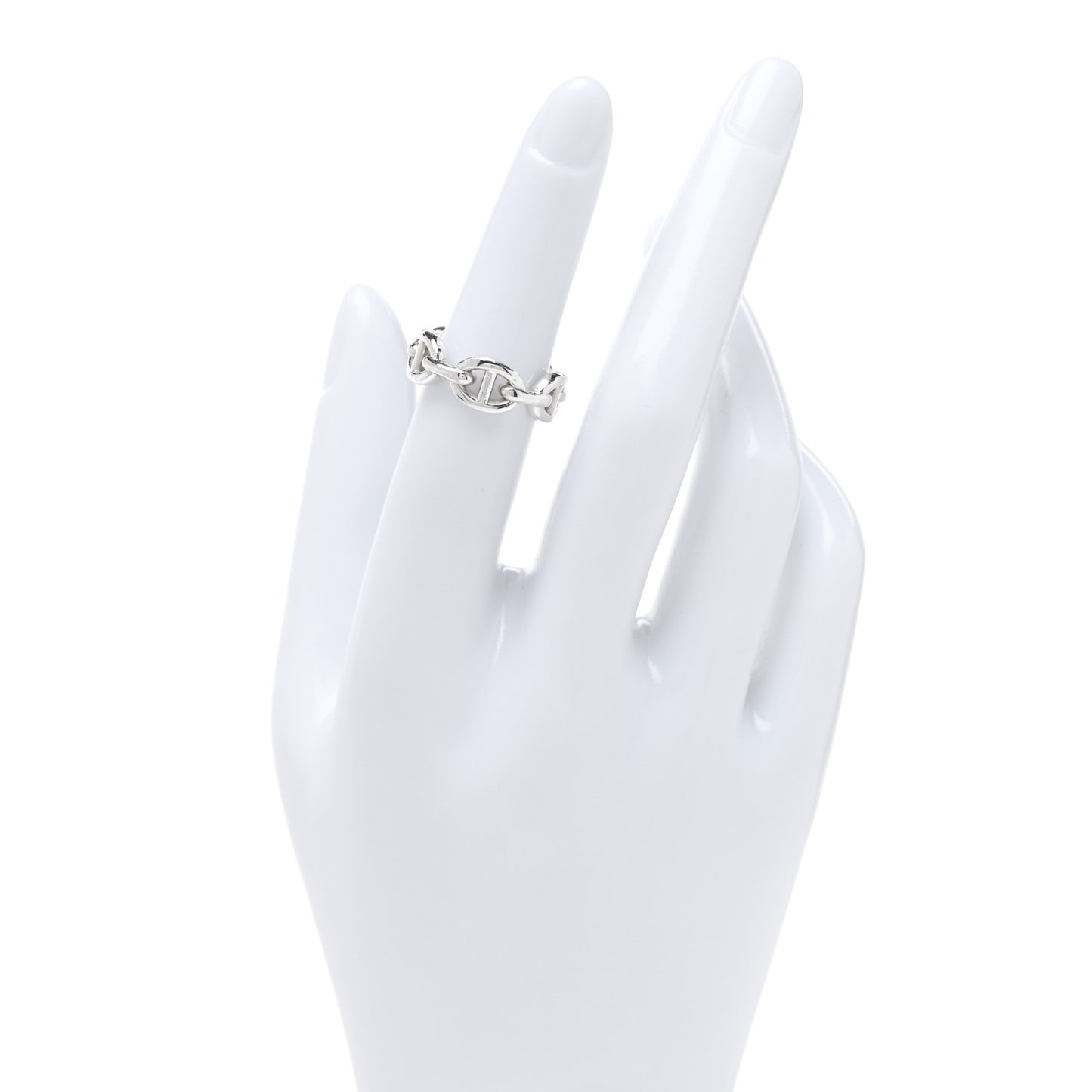 Sterling Silver PM Chaine d'Ancre Enchainee Band Ring 50 5.5