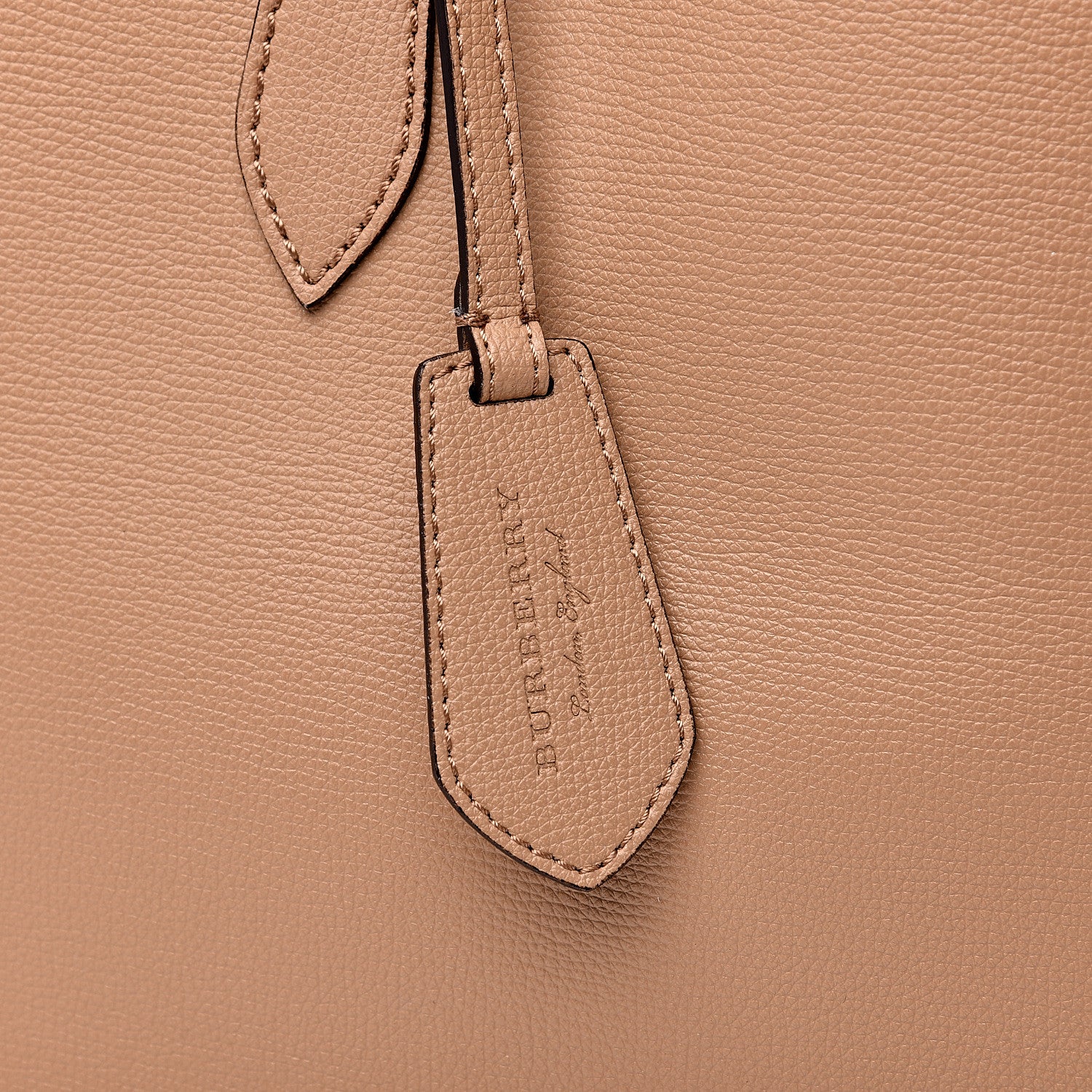 Burberry Grainy Calfskin Haymarket Check Medium Reversible Tote Mid Camel 12 of 17