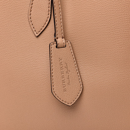 Burberry Grainy Calfskin Haymarket Check Medium Reversible Tote Mid Camel 12 of 17