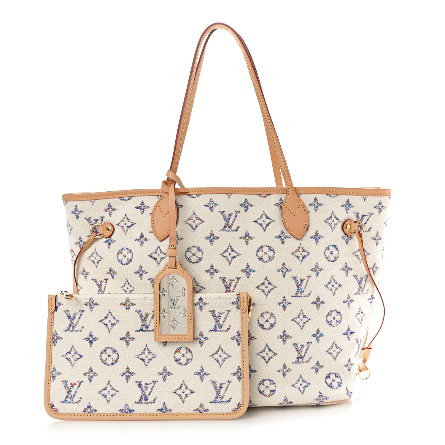 Louis Vuitton Monogram Jacquard Neverfull MM Multicolor Beige 3 of 9