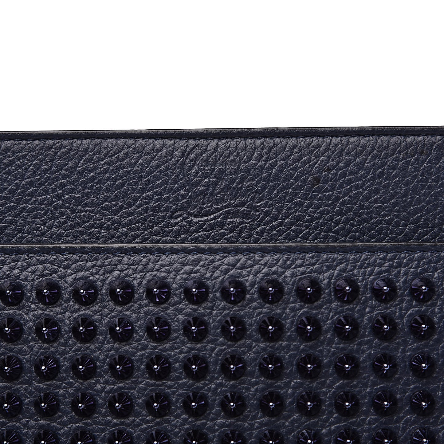 Calfskin Studded Skypouch Crossbody Clutch Marine