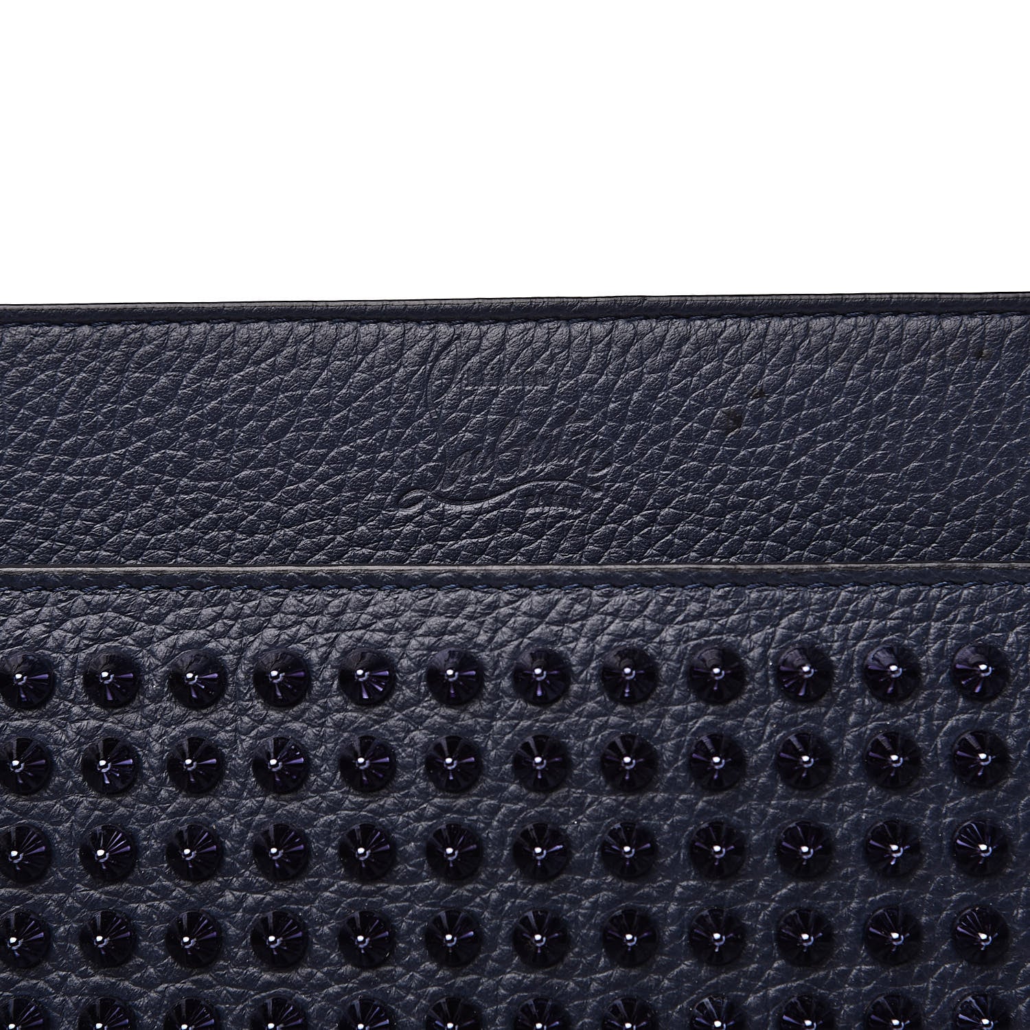 Christian Louboutin Calfskin Studded Skypouch Crossbody Clutch Marine 8 of 10