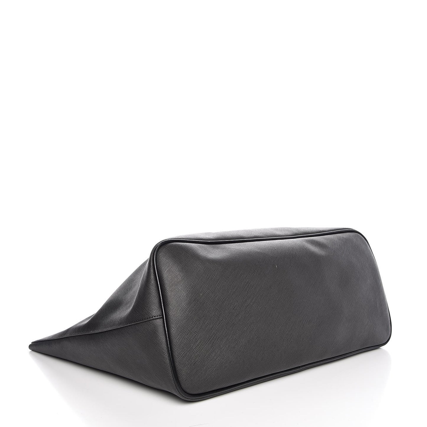 Textured Coated Canvas Print Large Antigona Tote Black