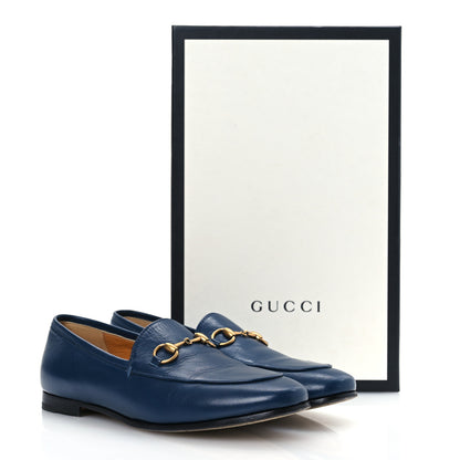Gucci Calfskin Womens Jordaan Loafers 37 Blue Agata 14 of 14