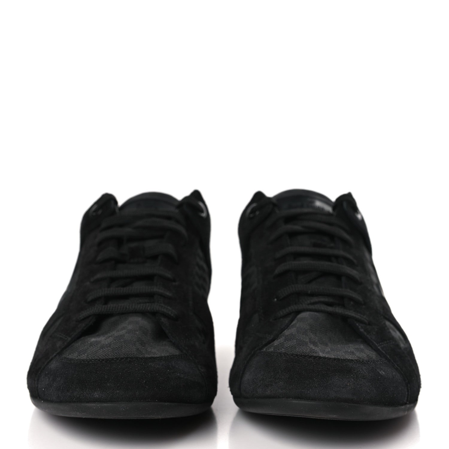 Louis Vuitton Suede Mini Damier Vibes Sneakers 8.5 Black 2 of 7