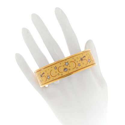 Hermes Enamel Printed Wide Moon Stars Bracelet 70 2 of 6