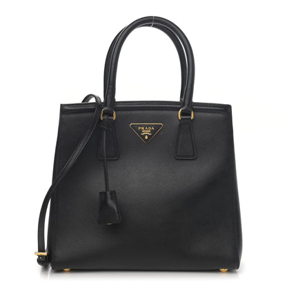 Prada Saffiano Lux Small Parabole Tote Black 1 of 12