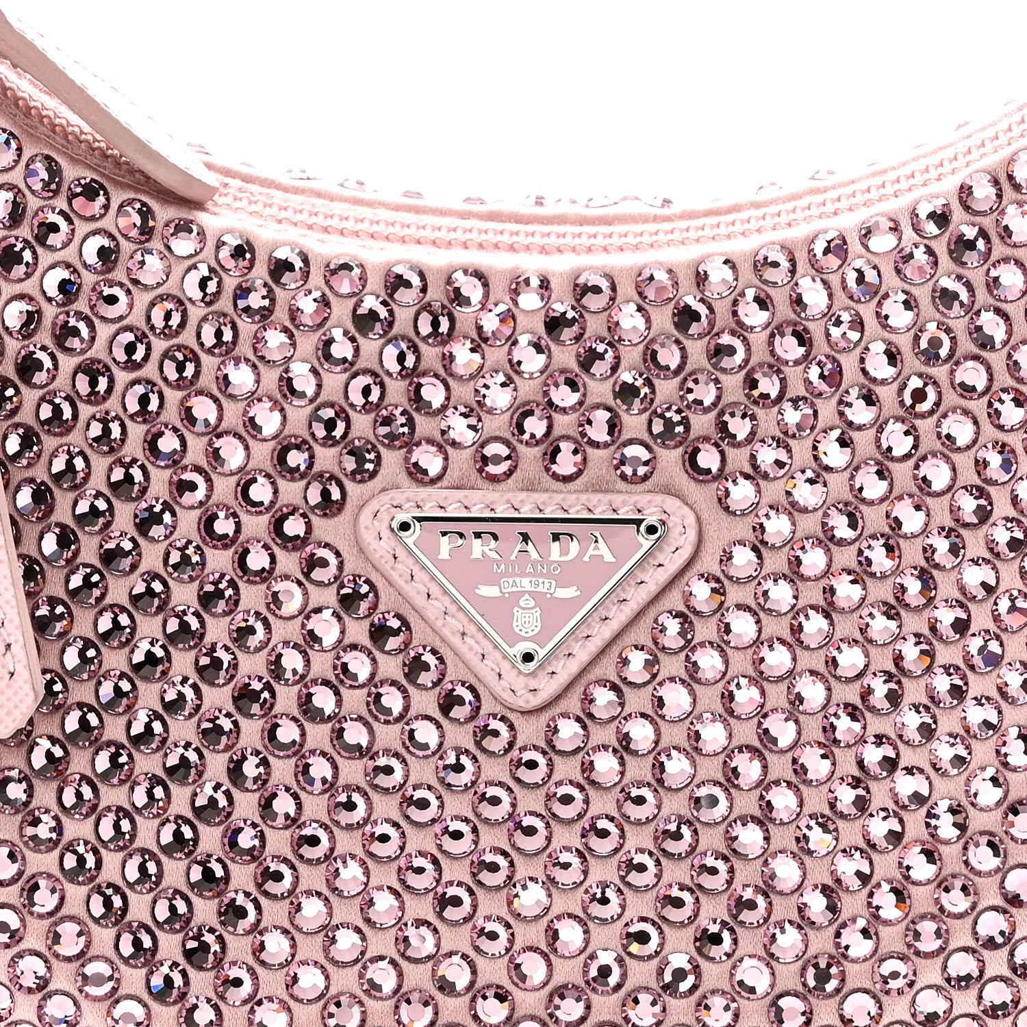 Prada Satin Crystal Mini Re-Edition 2000 Bag Alabastro 7 of 9