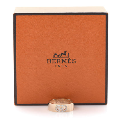 Hermes 18K Rose Gold Diamond PM H D'Ancre Ring 50 5.25 5 of 5