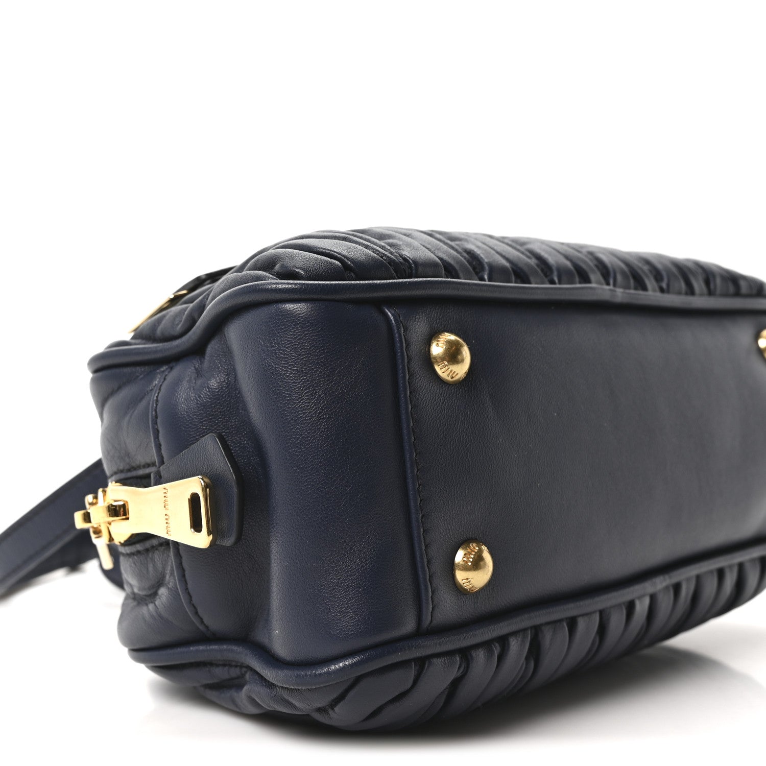 Miu Miu Nappa Matelasse Regular Arcadie Top Handle Bag Baltic Blue 9 of 10
