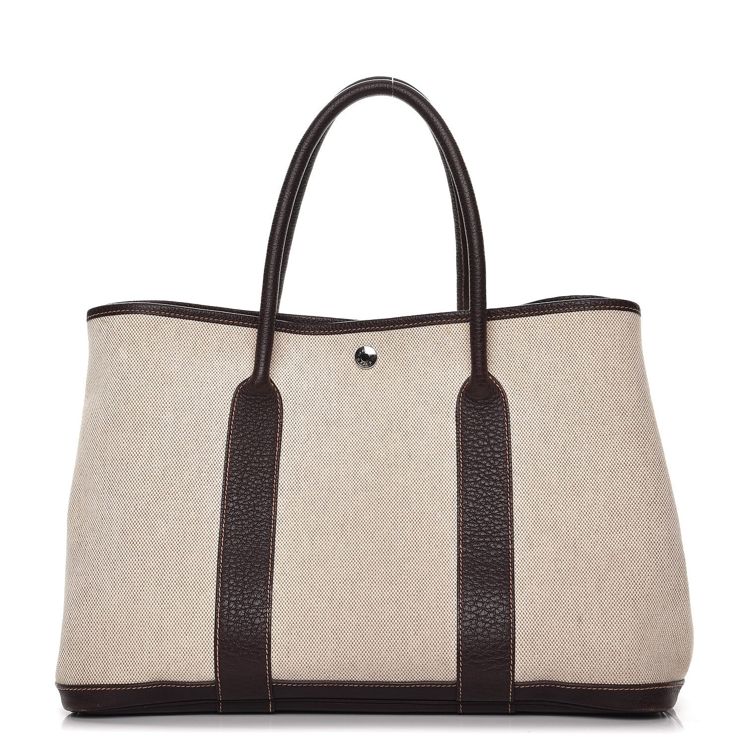 Hermes Toile Buffle Gala Garden Party Tote 36 MM Marron Fonce 1 of 14