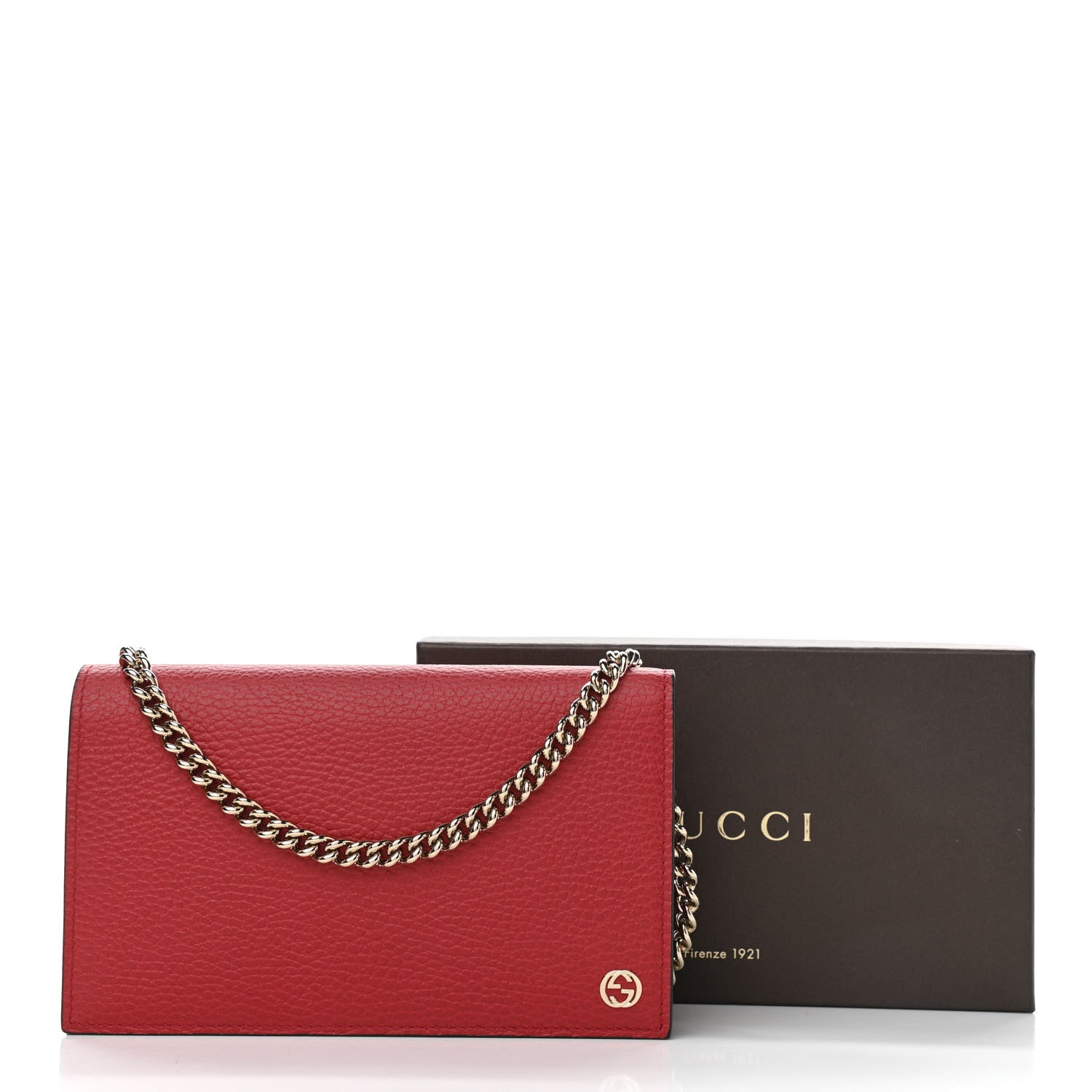 Gucci Dollar Calfskin Medium Betty Chain Wallet Red 11 of 11