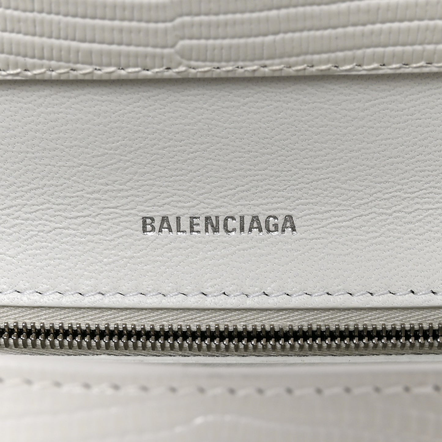 Patent Calfskin Lizard Embossed Medium Ghost Shoulder Bag Optic White