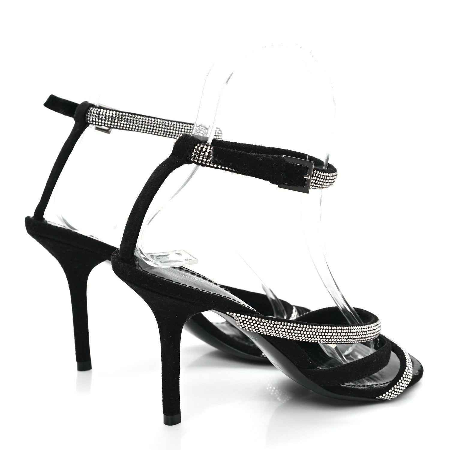 Louis Vuitton Suede Goat Rhinestone Appeal Sandals 36 Black 5 of 12