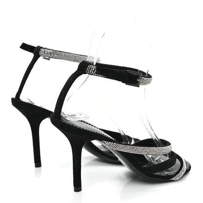 Louis Vuitton Suede Goat Rhinestone Appeal Sandals 36 Black 5 of 12