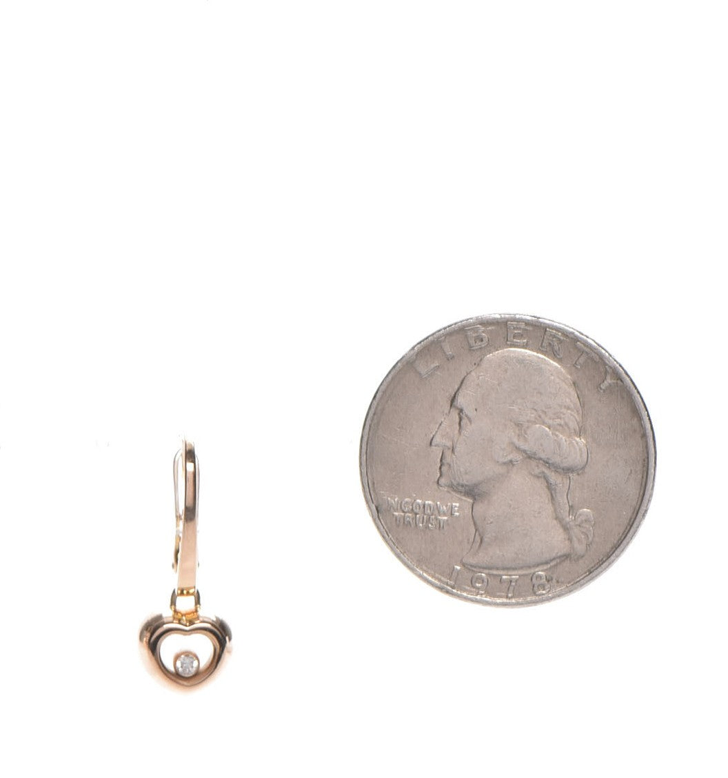 Chopard 18K Pink Gold Happy Diamond Heart Drop Earrings 2 of 5
