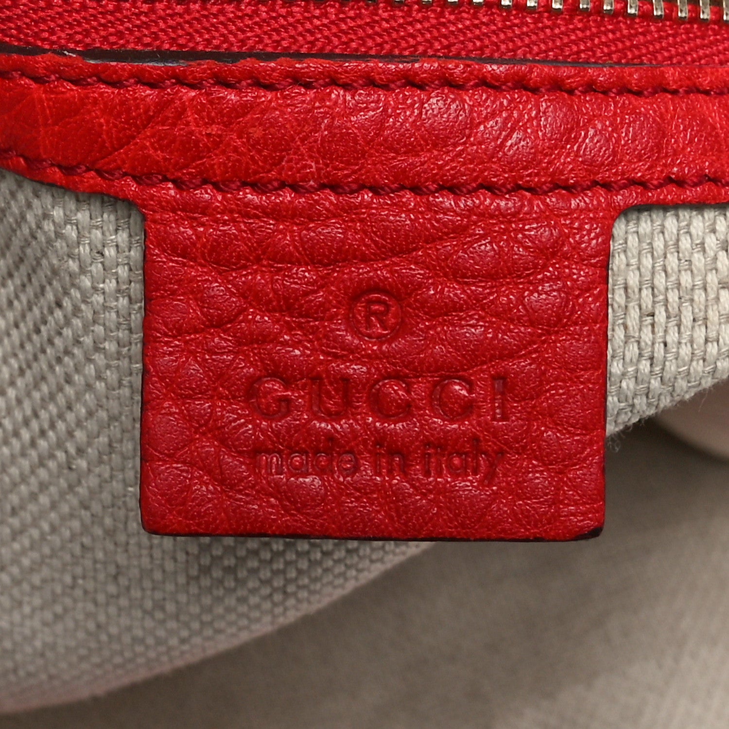 Gucci Pebbled Calfskin Medium Soho Hobo Red 6 of 10