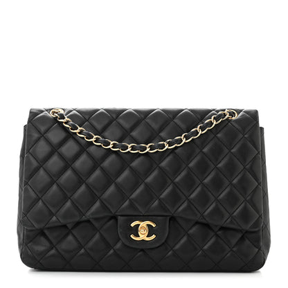Chanel Lambskin Quilted Maxi Single Flap Black 1 of 12