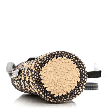 Loewe Calfskin Raffia Paula's Ibiza Pocket Bucket Bag Natural Navy Blue 4 of 8