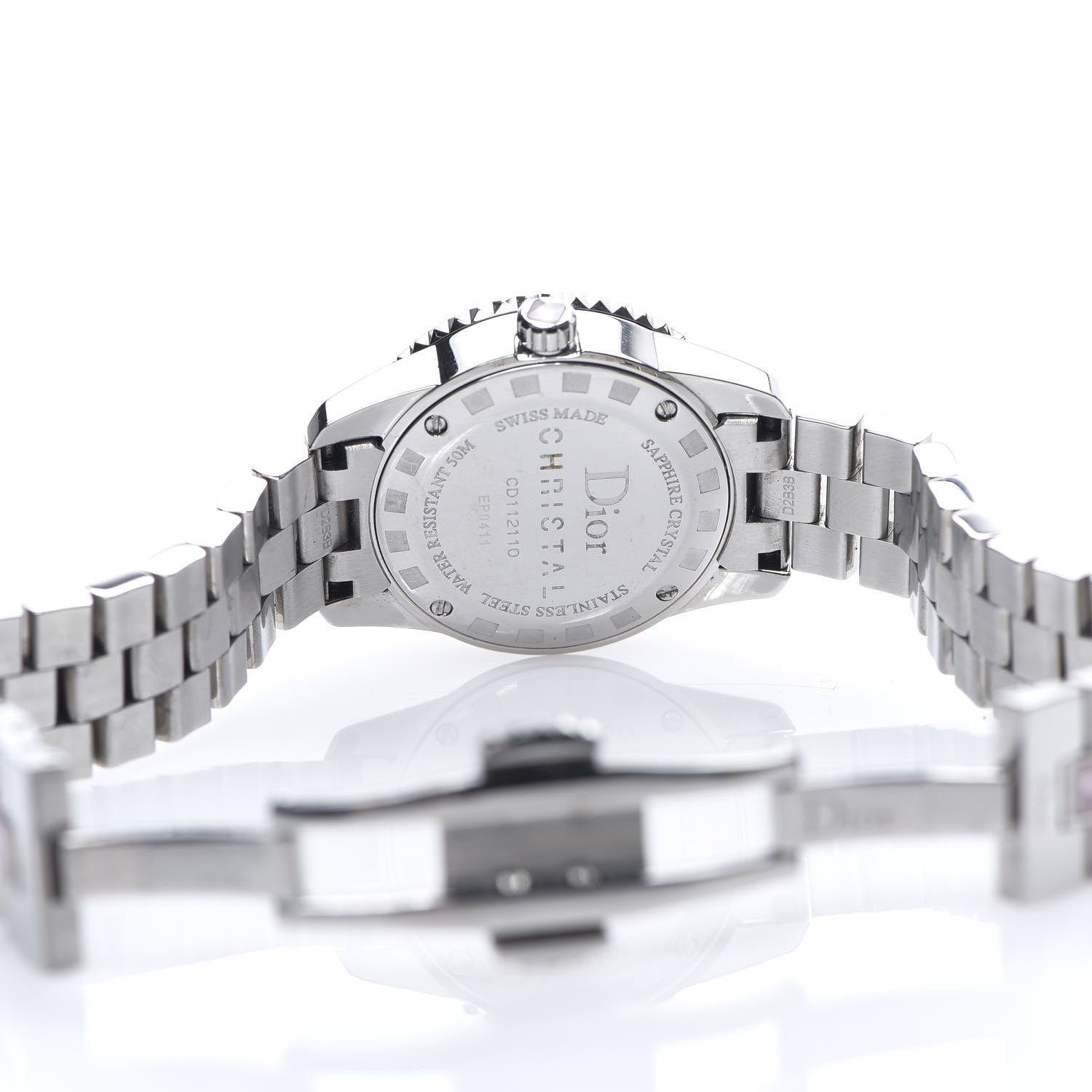 Christian Dior Stainless Steel Sapphire Pink Mother of Pearl 29mm Christal Quartz Watch 6 of 7
