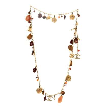Chanel Resin Crystal CC Necklace Gold 2 of 4