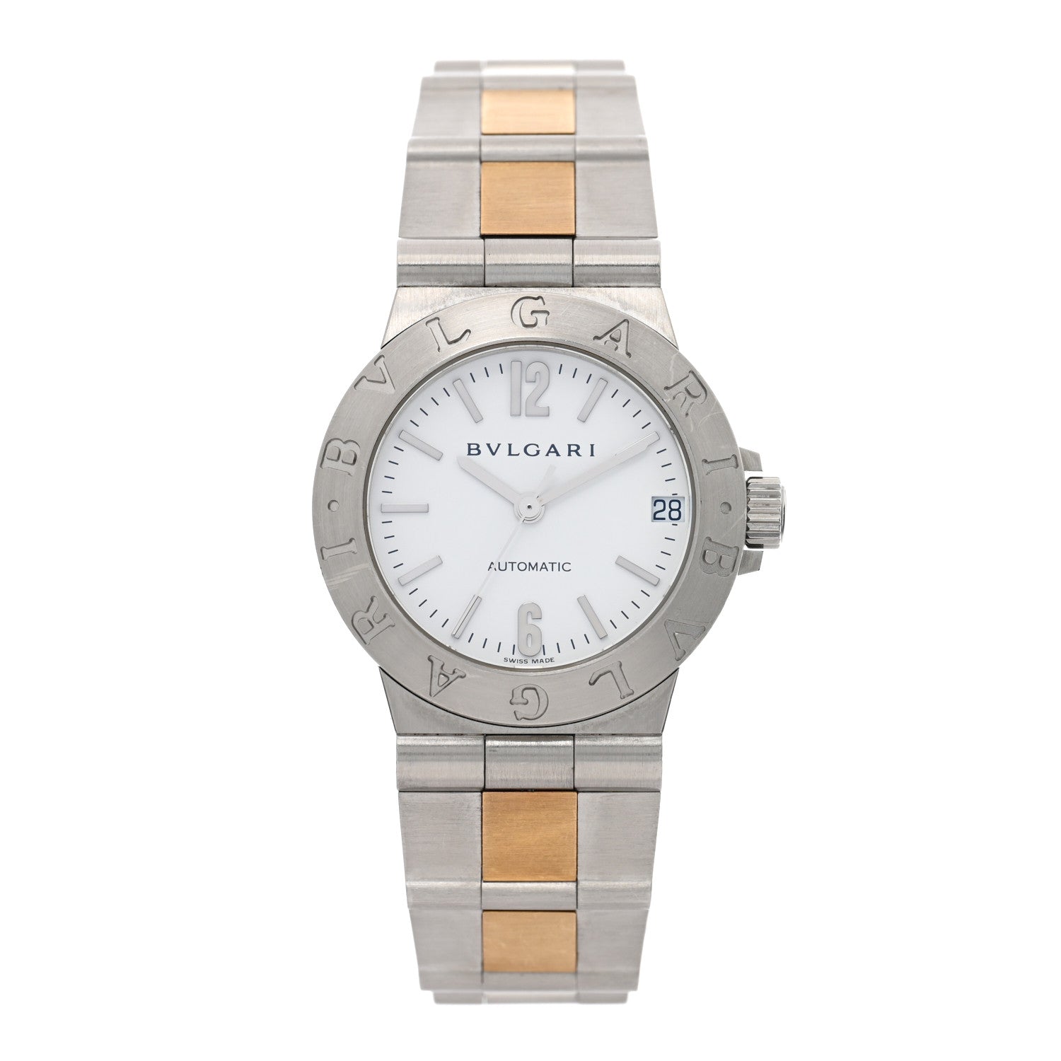 Bulgari Stainless Steel 18K Yellow Gold 29mm Diagono Automatic Watch 1 of 4