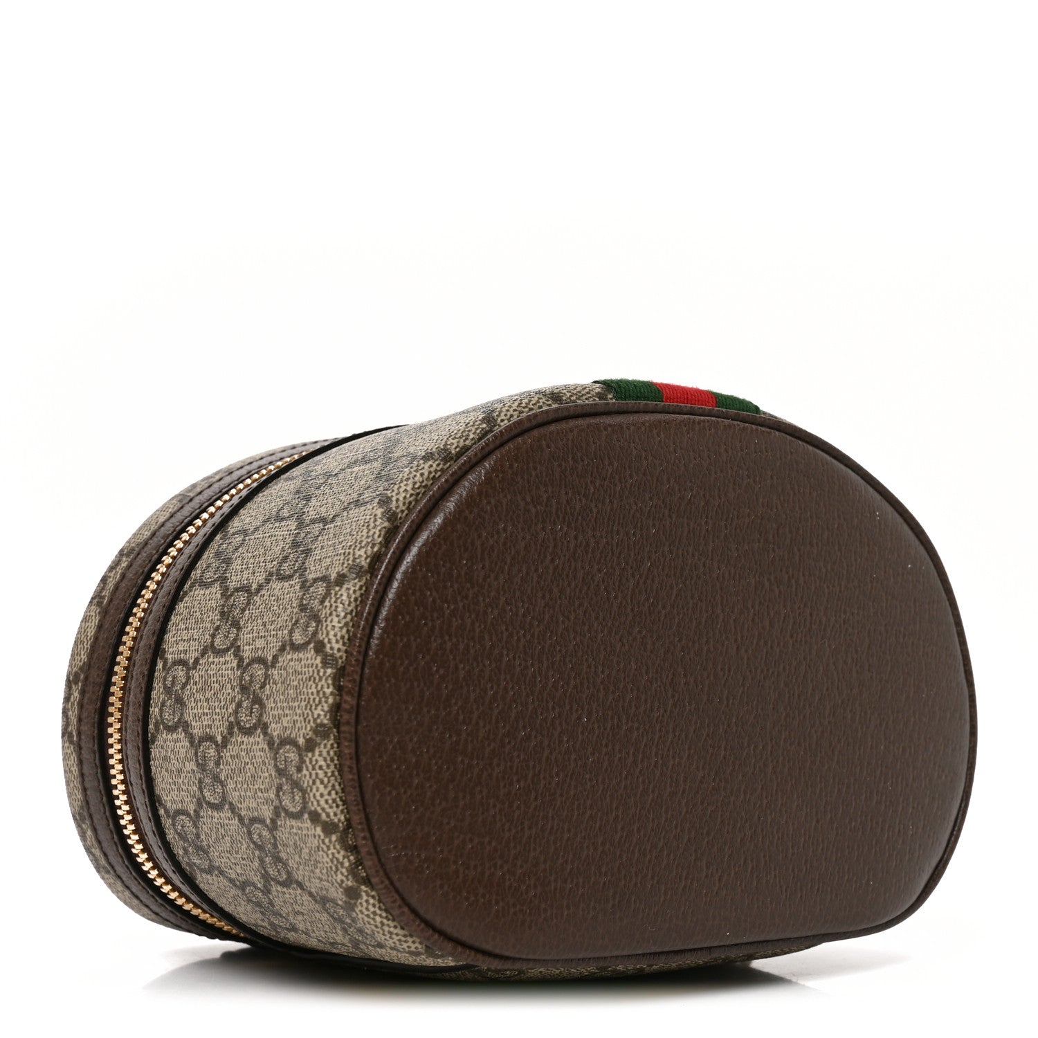 Gucci GG Supreme Monogram Textured Calfskin Web Ophidia Vanity Cosmetic Case Beige Ebony New Acero 4 of 9
