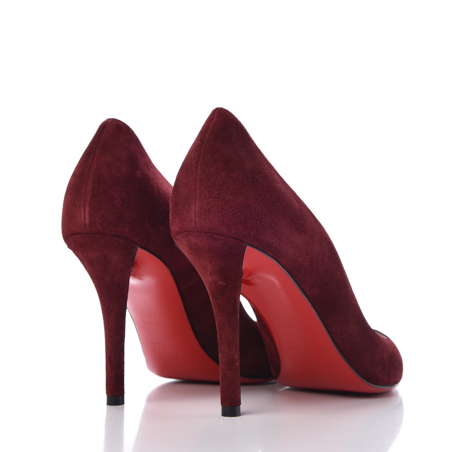 Christian Louboutin Veau Velours Apostrophy 85 Pumps 40 Wine 4 of 8