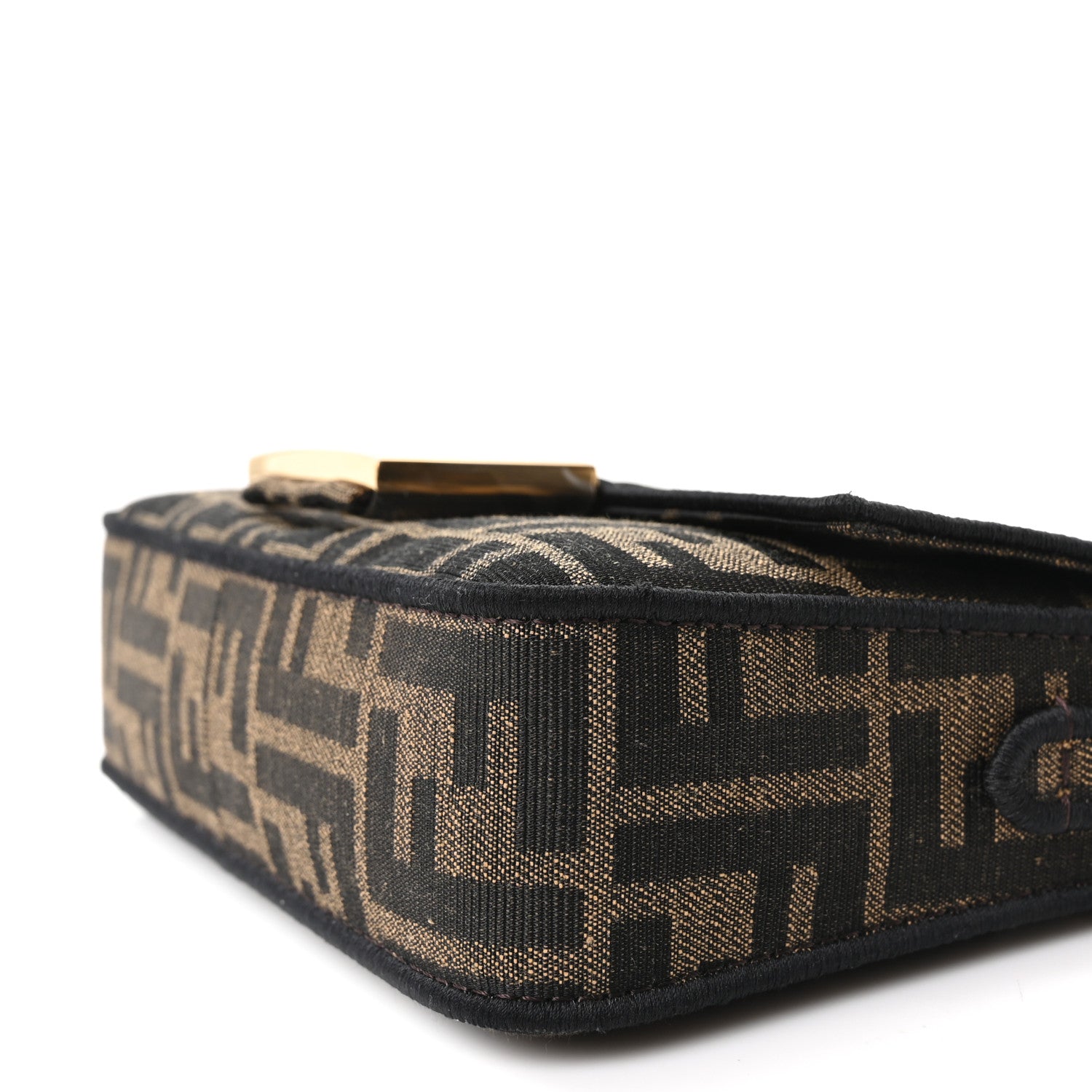 Fendi Fabric Jacquard FF 1974 Mini Baguette Tobacco Moro Black 10 of 10
